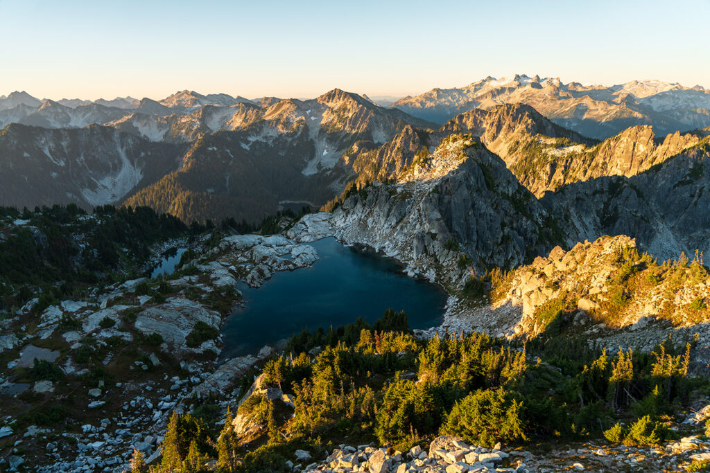 view of thunder mountain lakes from above